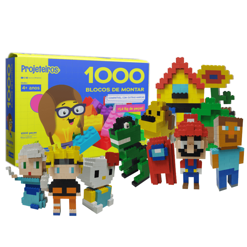 Blocos de montar grande 1000 peças - brinquedo educativo infantil